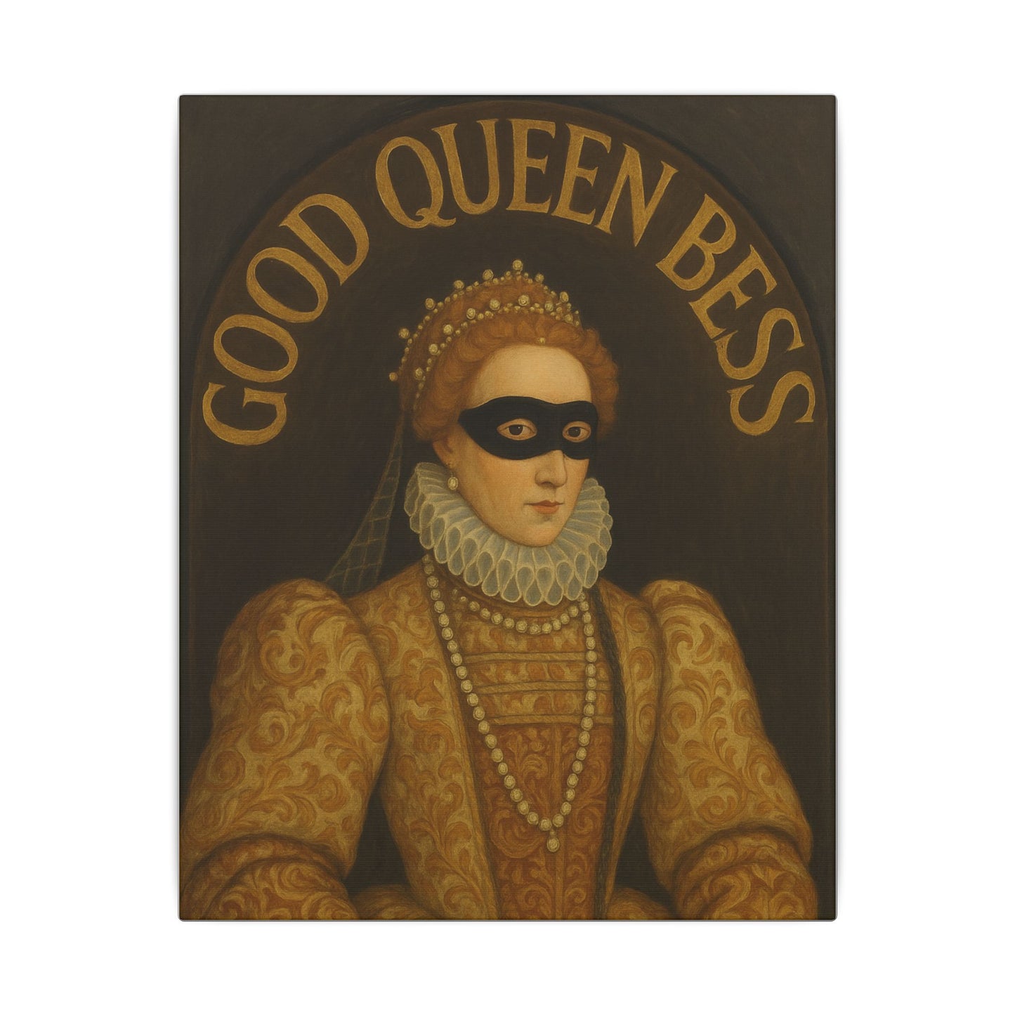 Good Queen Bess in a Mask - Unframed Canvas