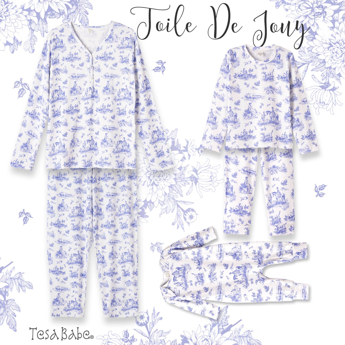 * Toile de Jouy Women's Bamboo Pajamas