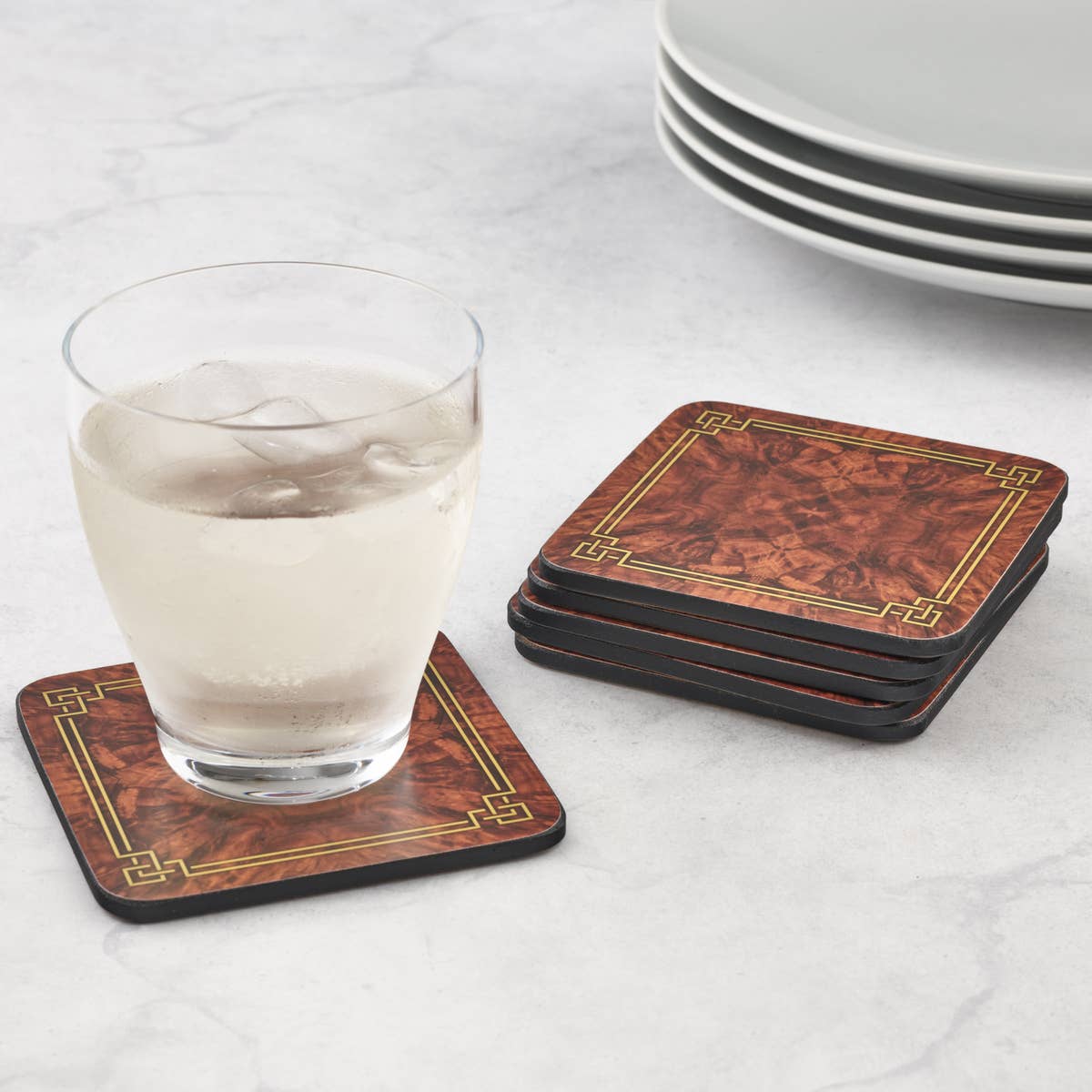 Burled Walnut Coasters Set of 6