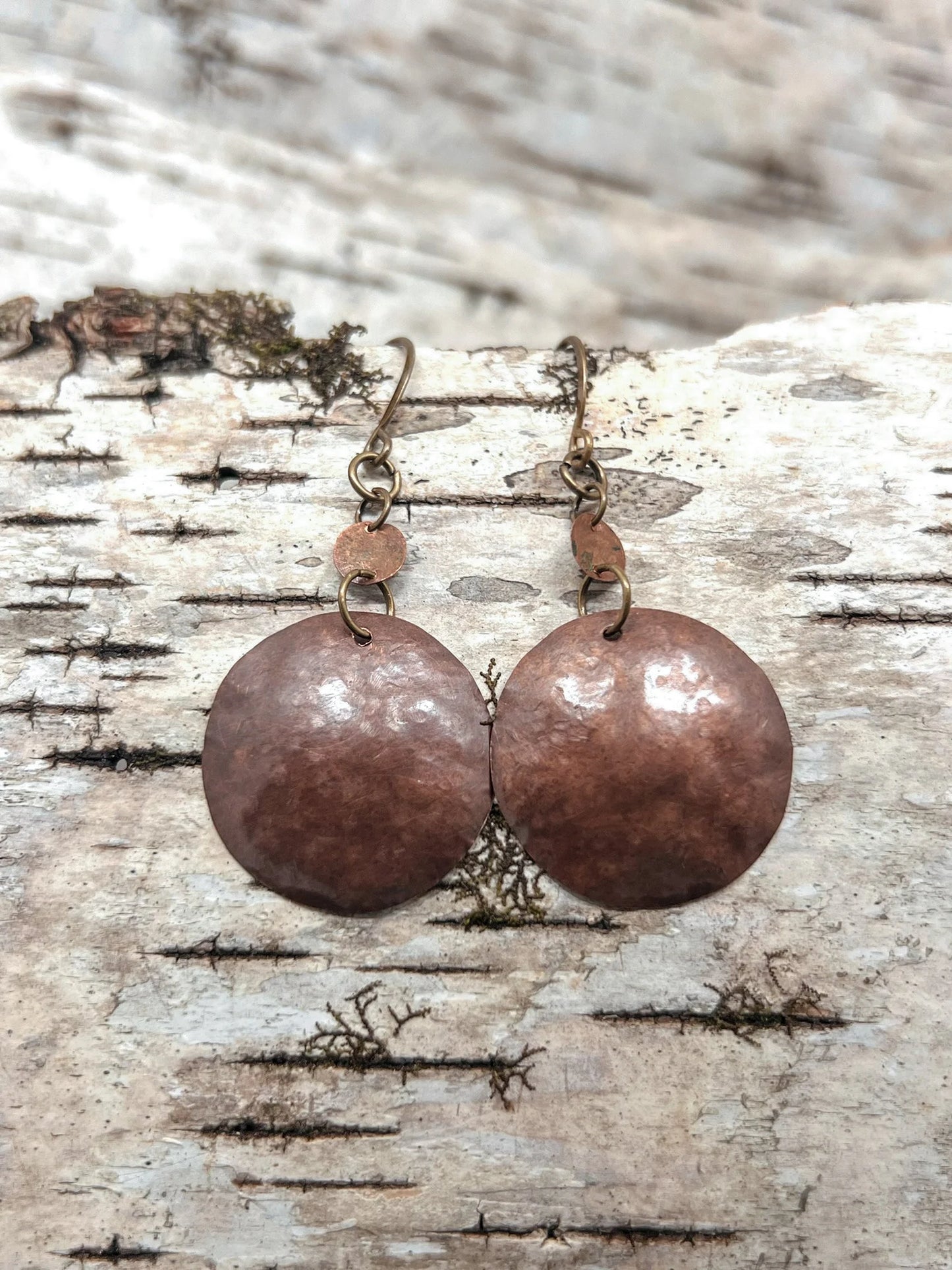 Copper Disc Earrings