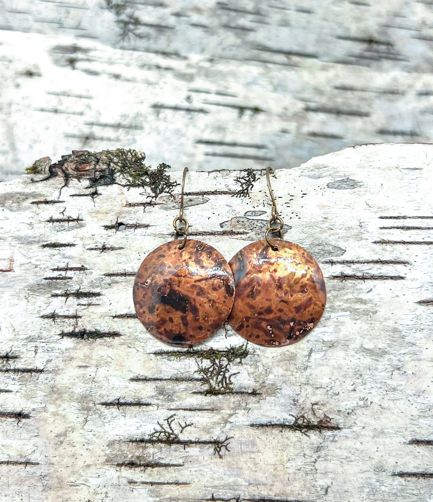 Handmade Copper Disc Earrings
