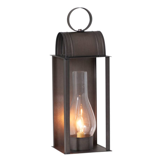 Colonial Mantle Tin Light with Glass Chimney