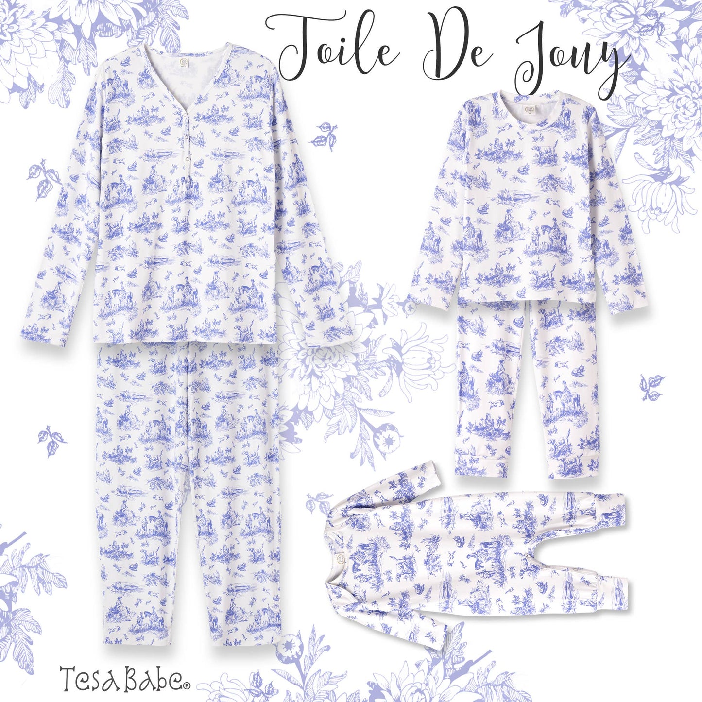 Available March 12th - Toile de Jouy Women's Bamboo Pajamas