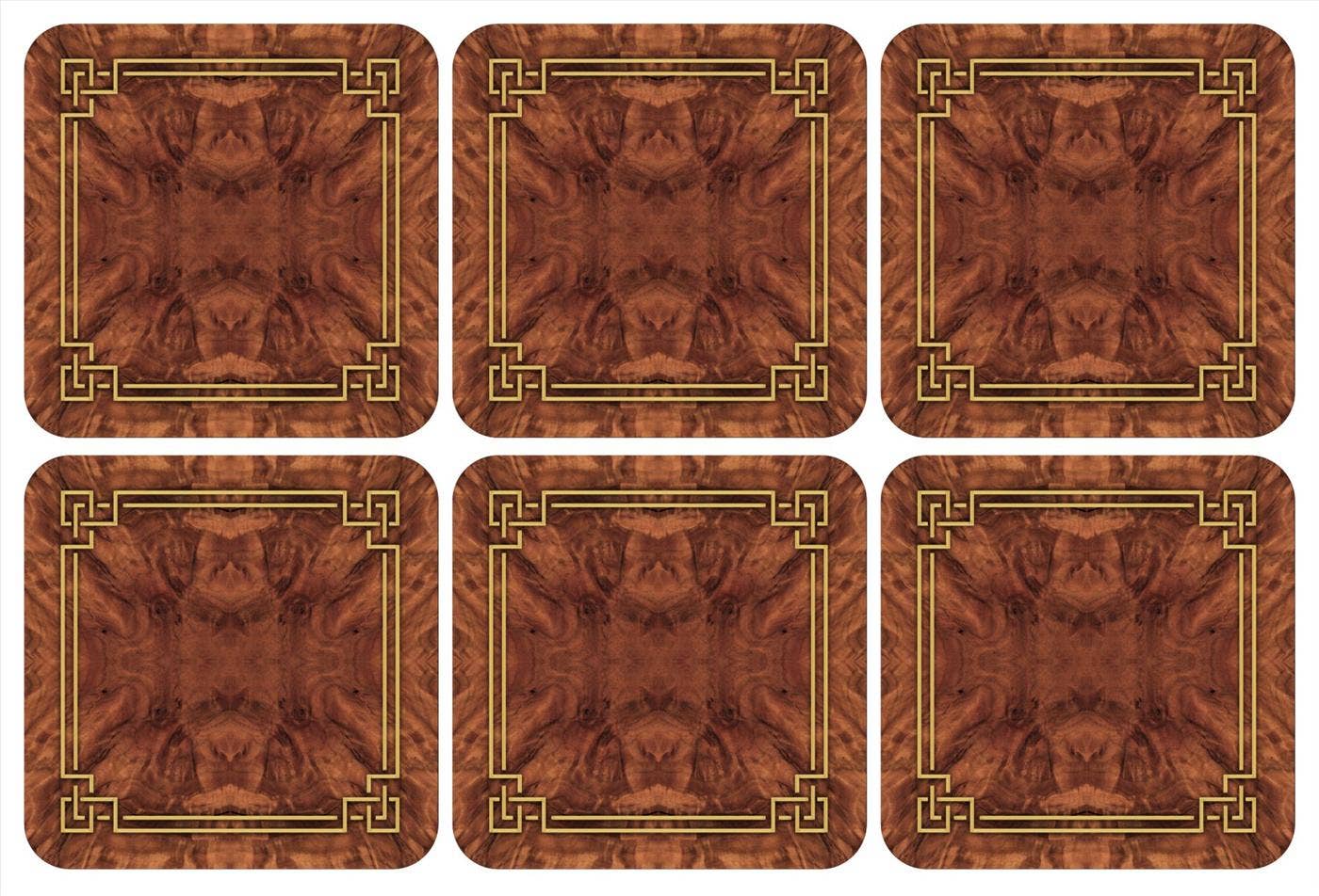 Burled Walnut Coasters Set of 6