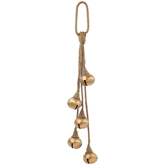 23.5" Long Gold Jingle Bell with Jute Christmas Décor