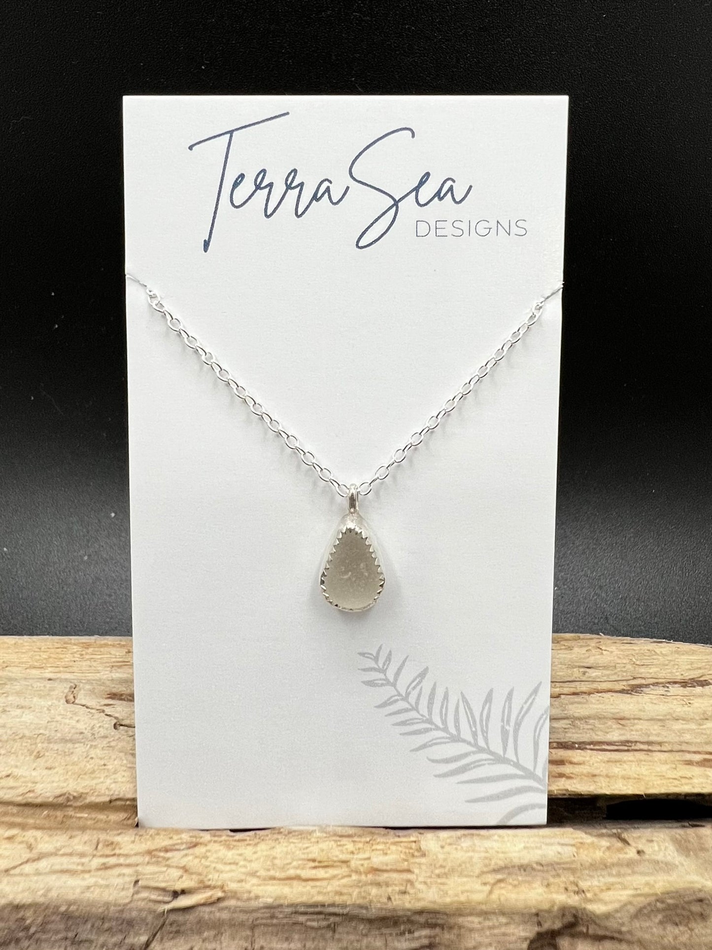 Available March 12th - Serrated White Seaglass Necklace