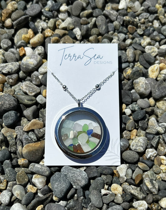 Available March 12th - Seaglass Locket (Large-1.4")