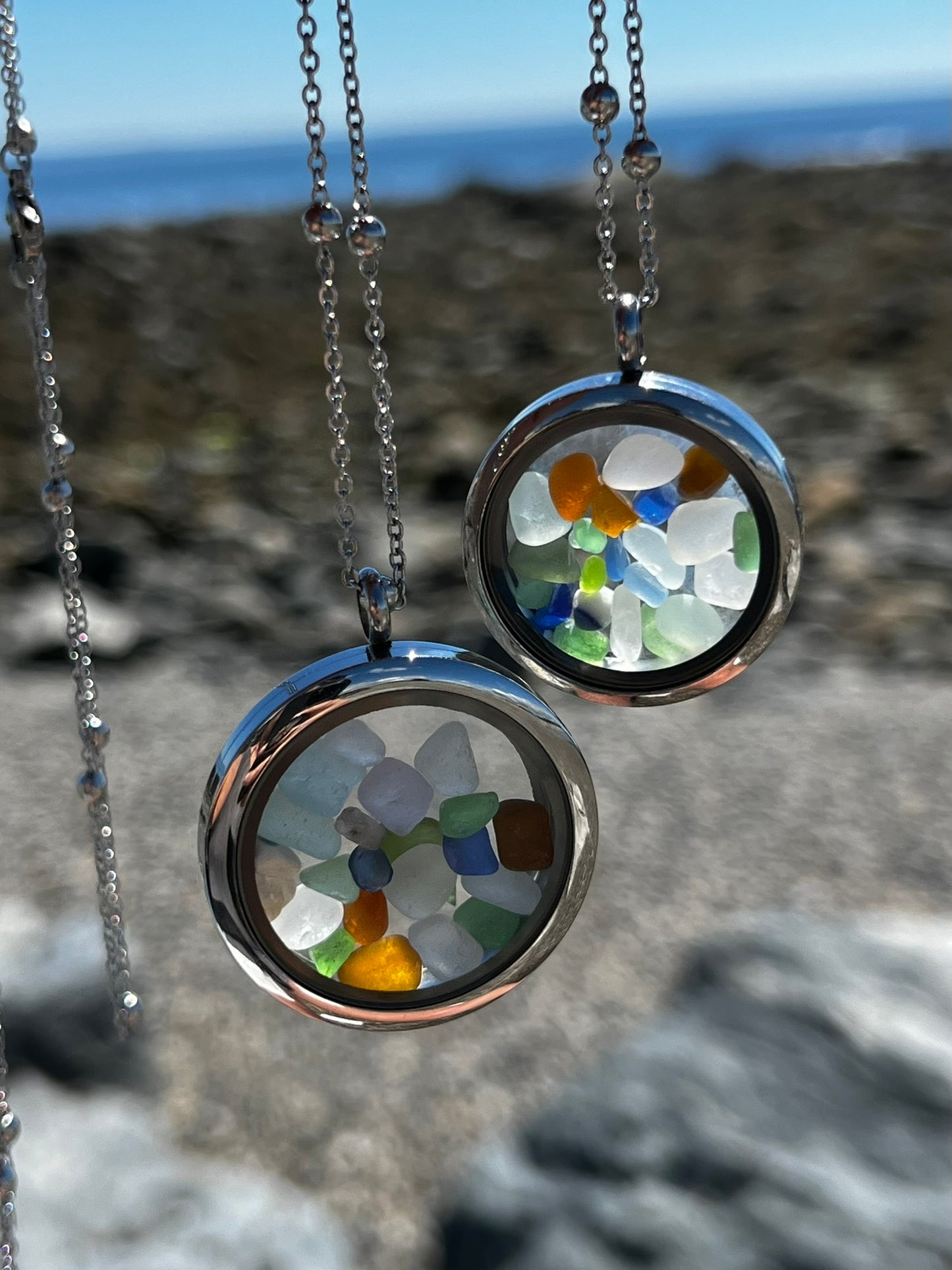 Available March 12th - Seaglass Locket (Small-1.2")