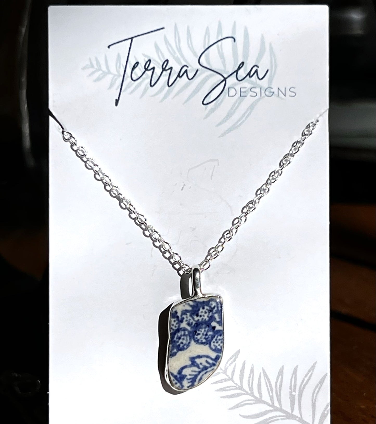 Available March 12th - Upcycled Blue & White Porcelain Necklace