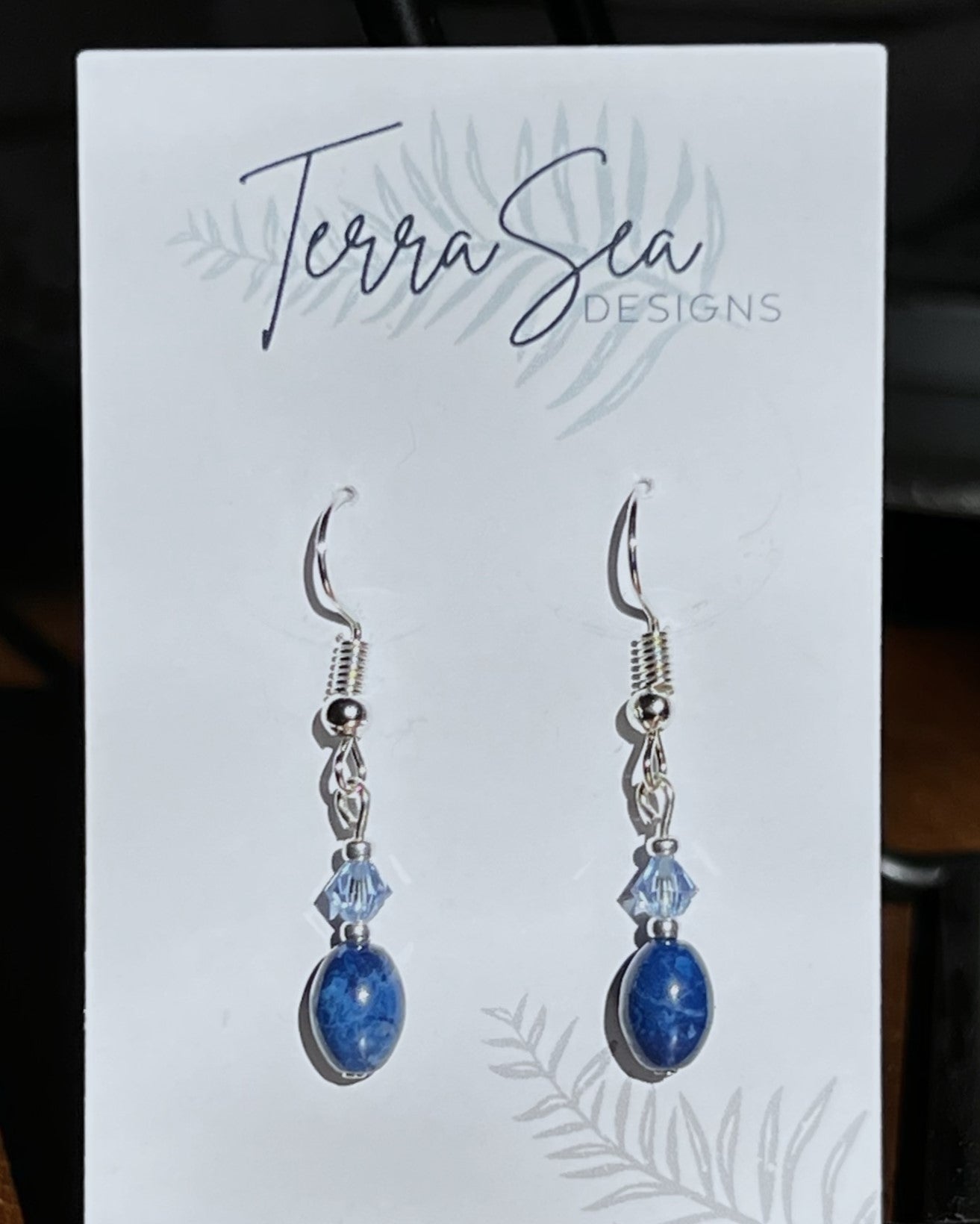 Lapis Howlite Dangle Earrings