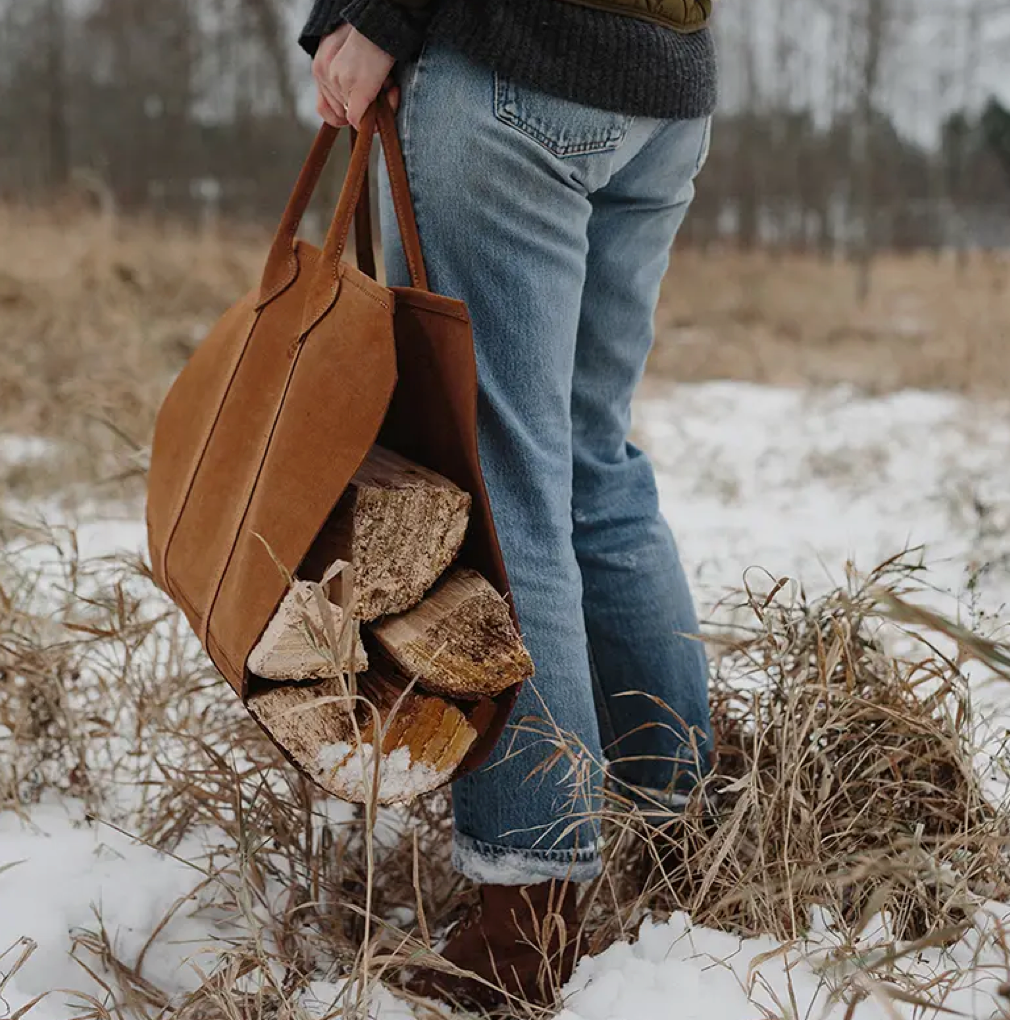 Available March 12th - Suede Log Carrier - Made in New England