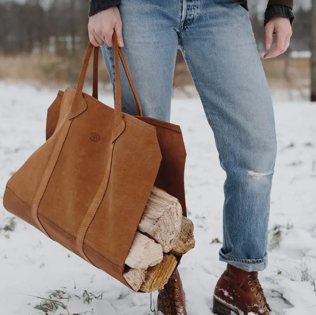 Available March 12th - Suede Log Carrier - Made in New England