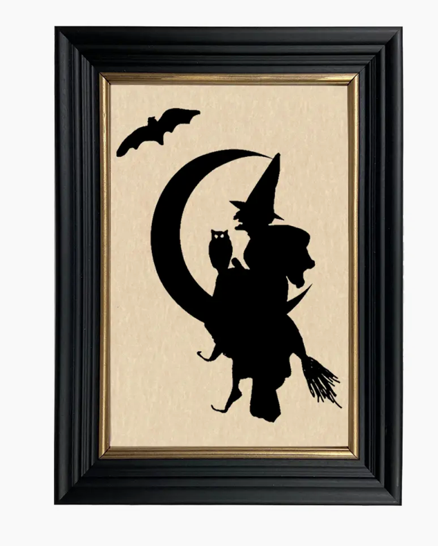 Witch on the Moon Silhouette