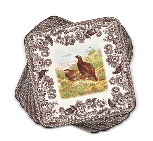Woodland Pheasant & Quail coasters Spode design