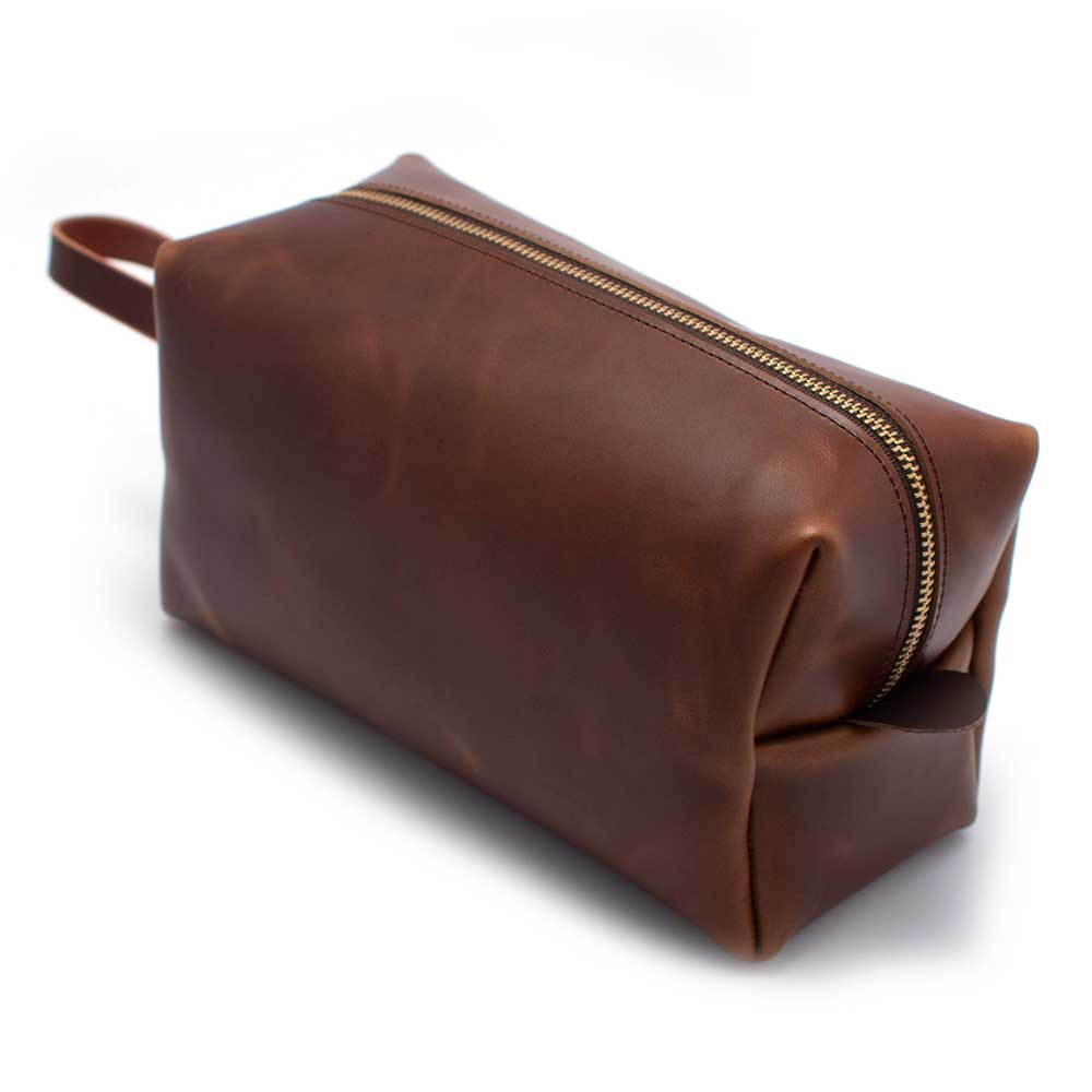 Available March 12th - Leather Travel Kit-Waxy Brown