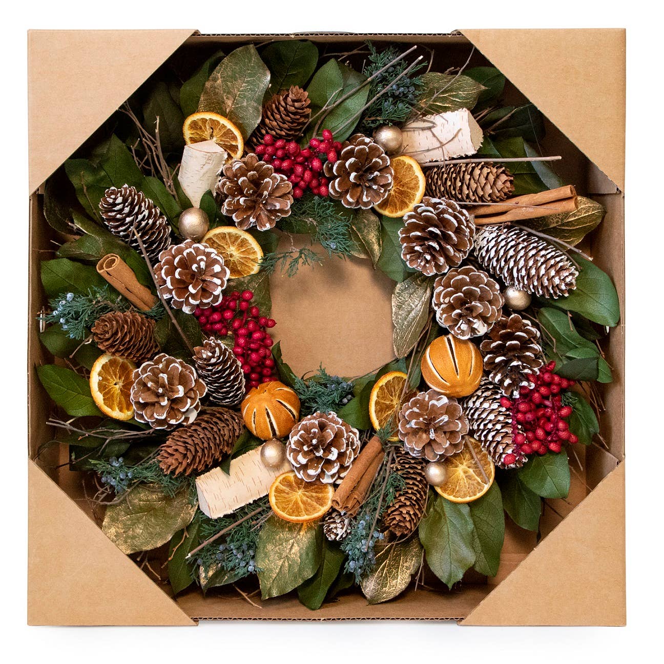 More arriving soon! Cinnamon Orange & Pinecone Wreath
