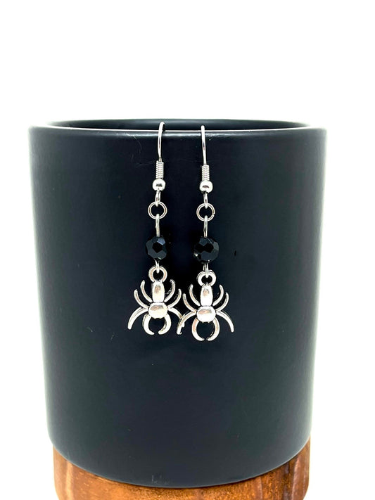 Dangling Halloween Spider Earrings