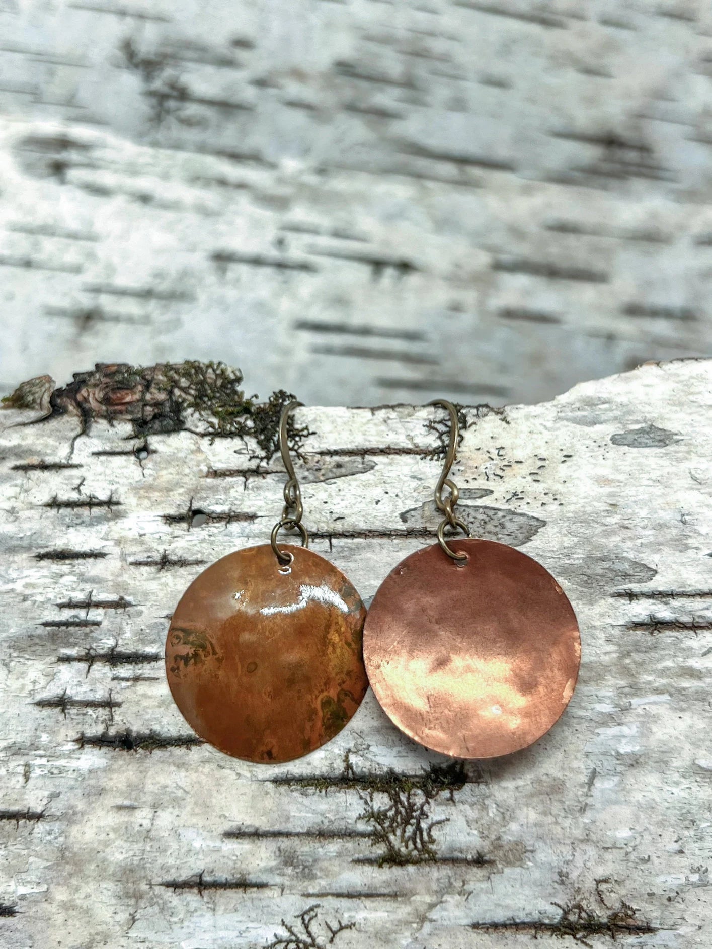 Handmade Copper Disc Earrings