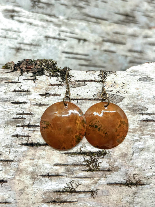 Handmade Copper Disc Earrings