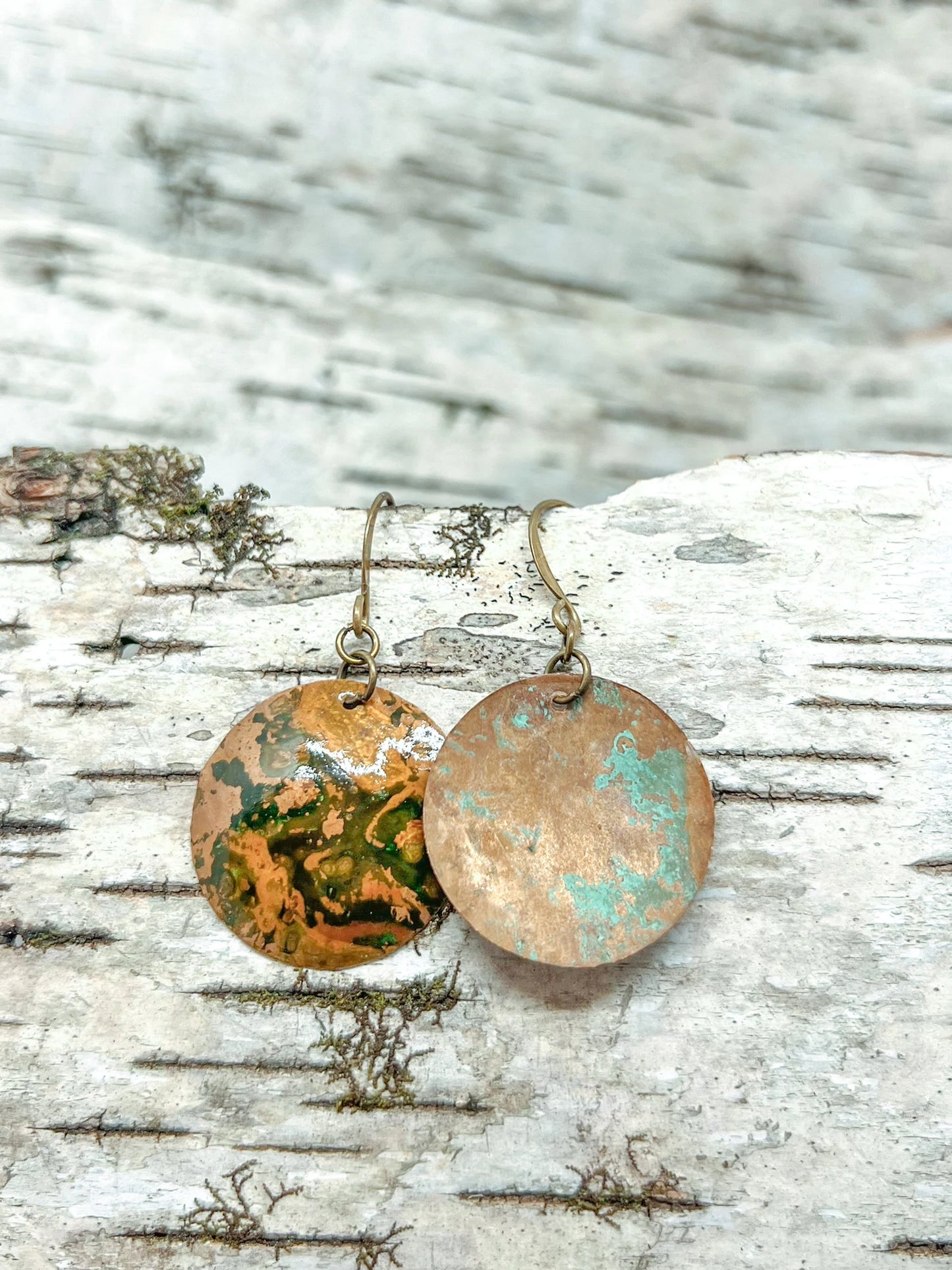 Copper Disc Earrings