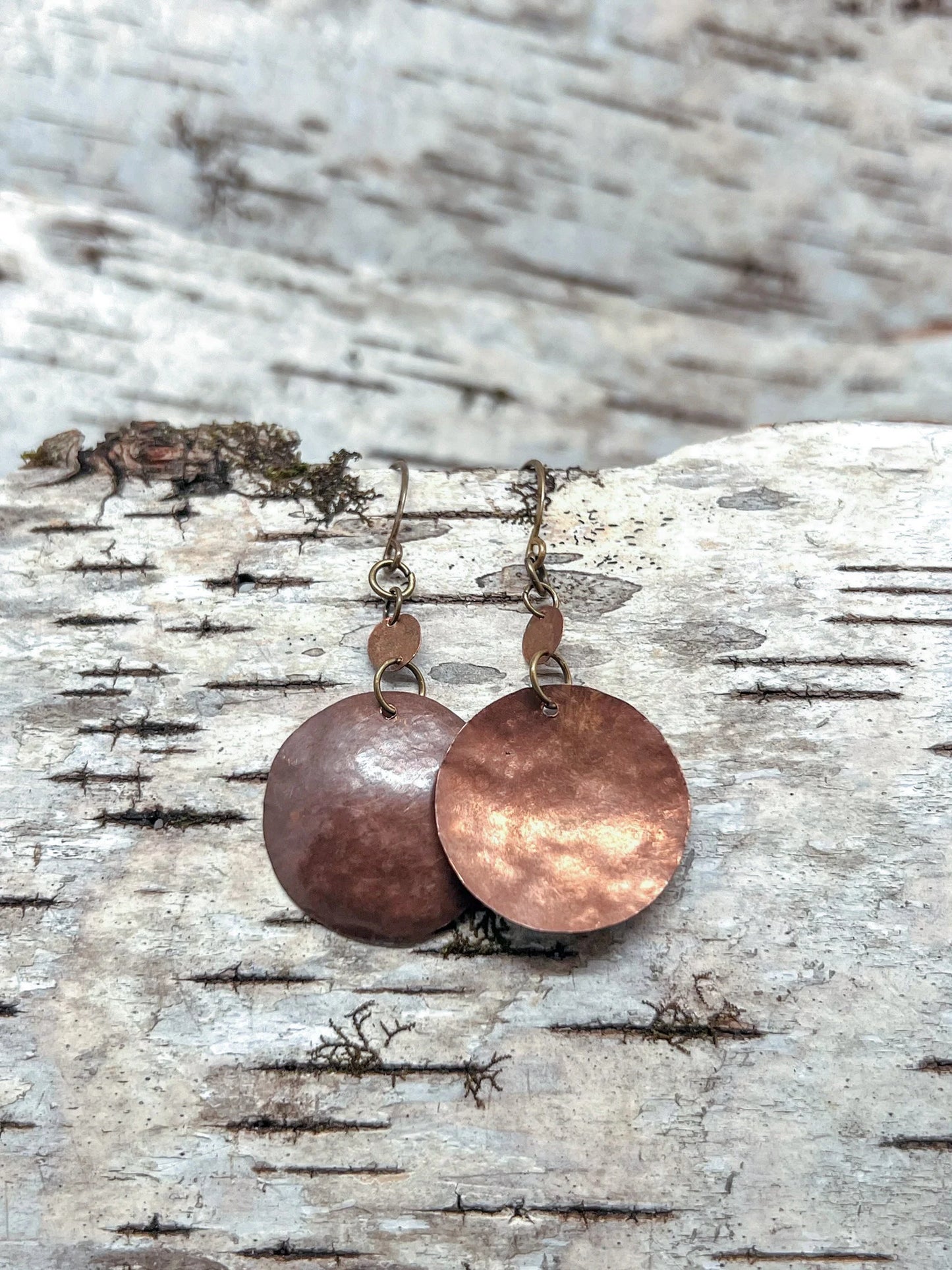 Copper Disc Earrings