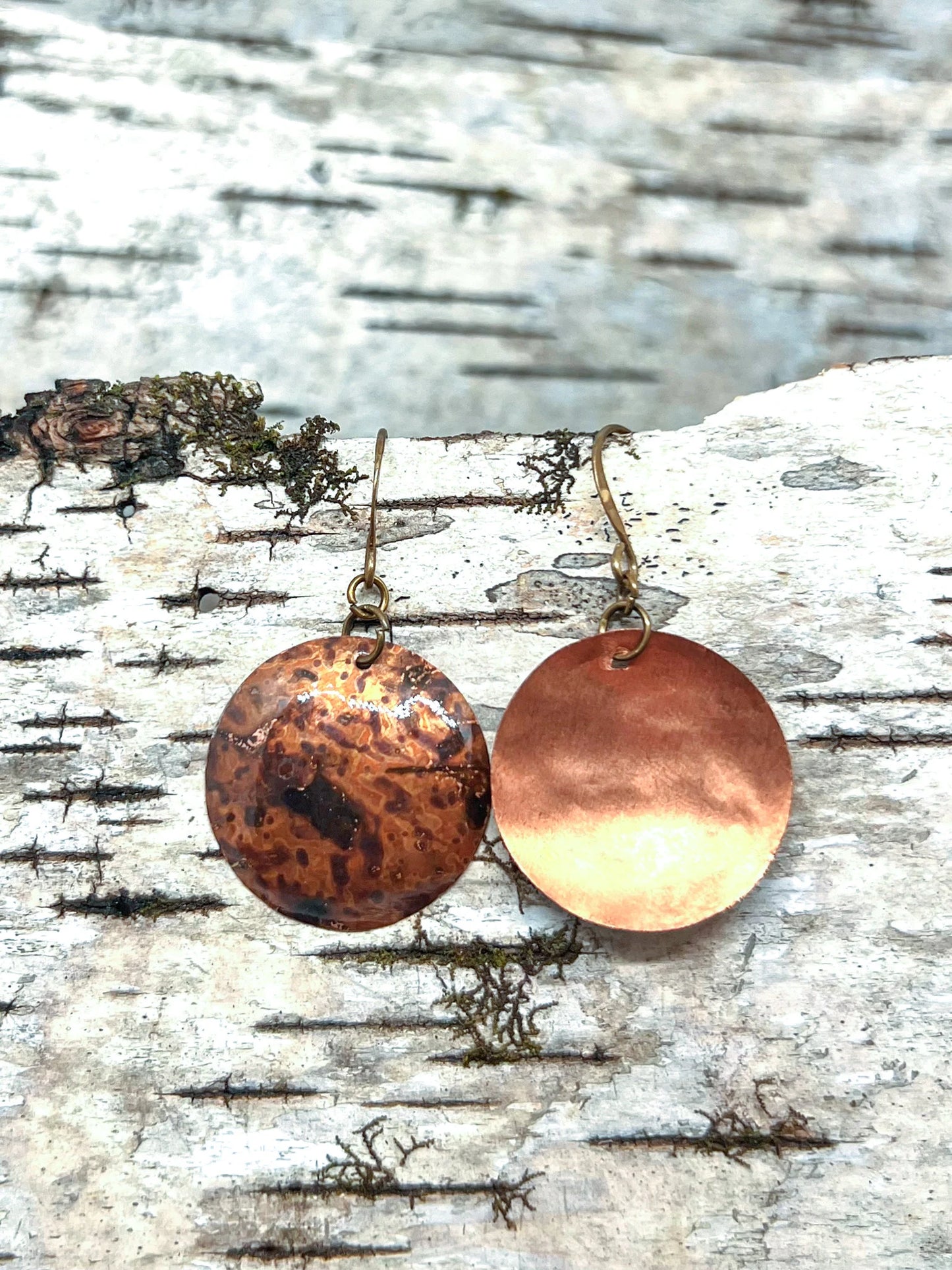 Handmade Copper Disc Earrings