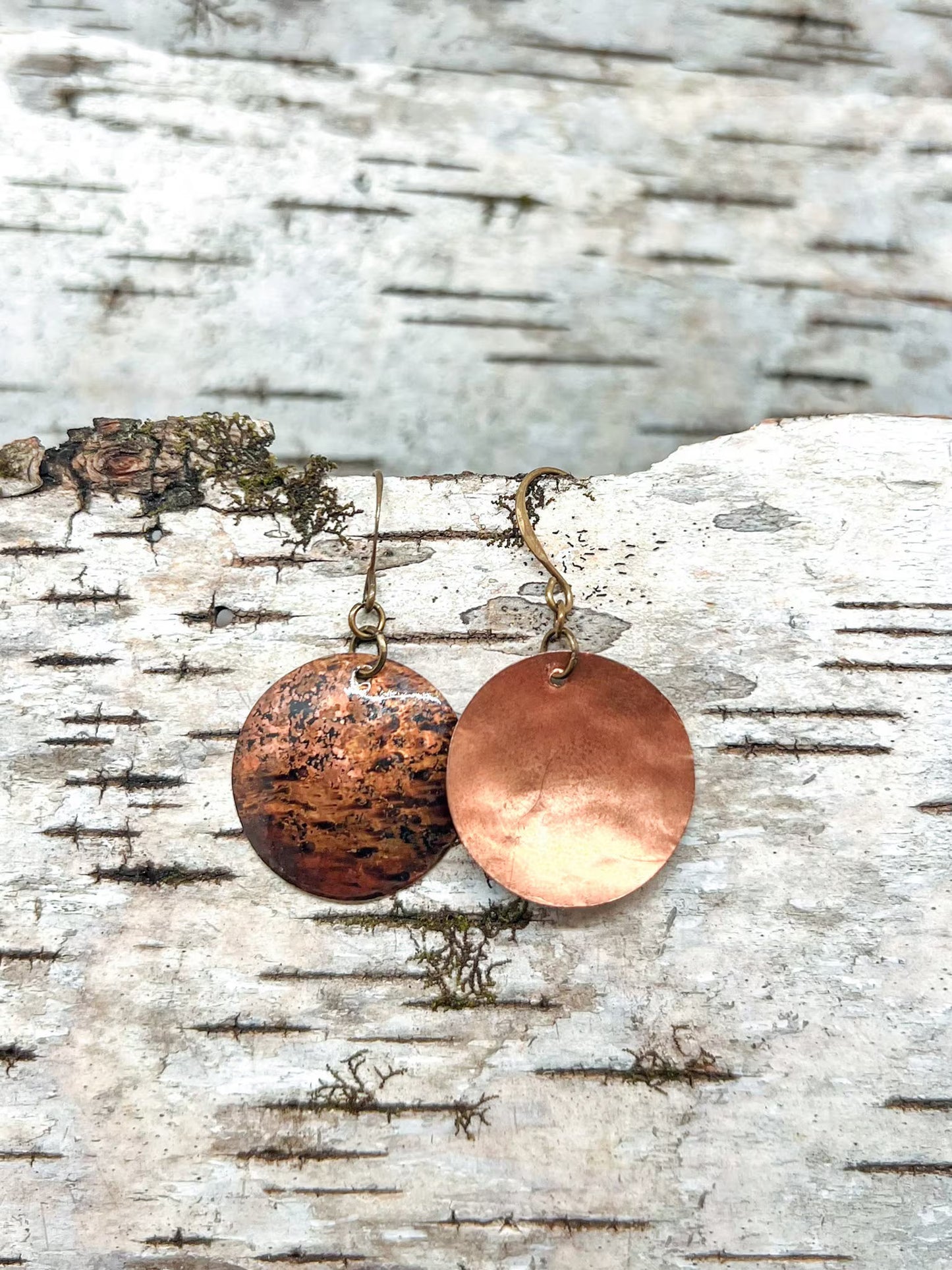 Copper Disc Earrings