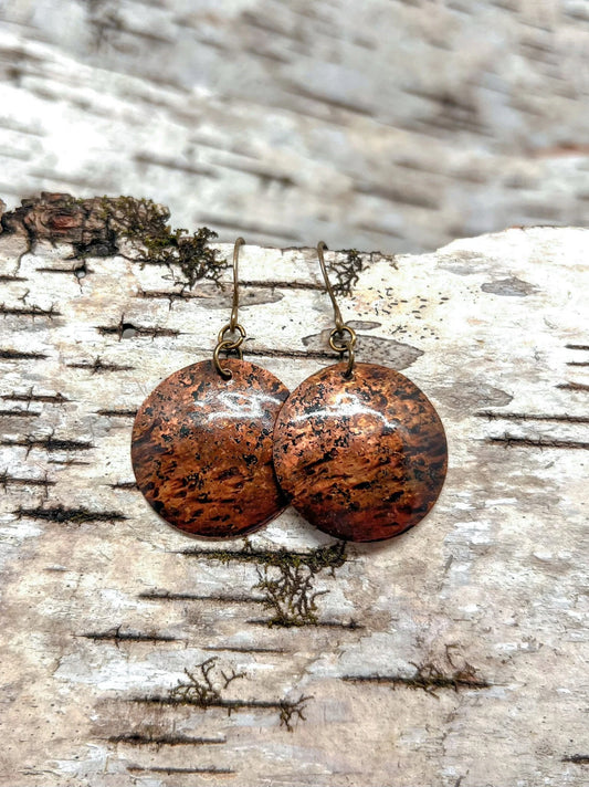 Copper Disc Earrings