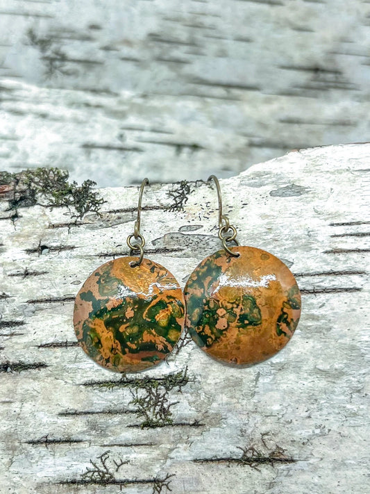 Copper Disc Earrings